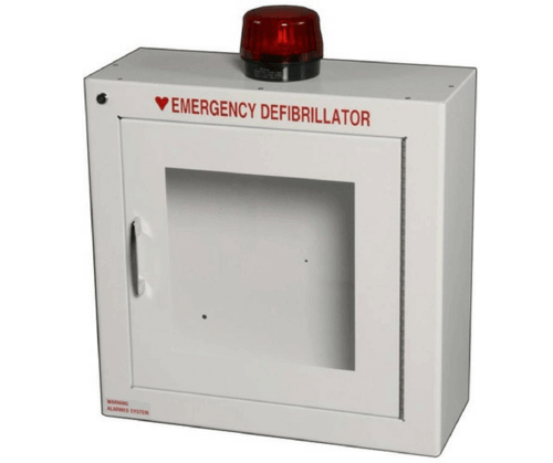 Surface-Mounted AED Wall Cabinet w/Strobe and Alarm