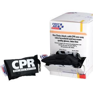 CPR Face Shield w/ Latex Free 1-Wat Valve on Keychain