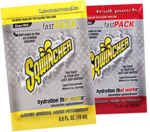 lemonade and fruit punch Sqwincher fast pack single-serve packs