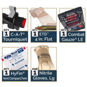 Individual items included in the M-FAK (mini-first aid kit)