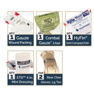 Individual items in the Lumbar First Aid Kit